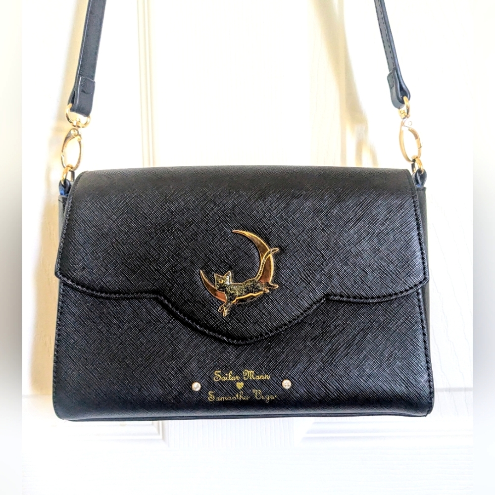 Sailor Moon Luna Black Faux Leather Crossbody Bag